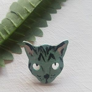 Hand Painted Cat Pin